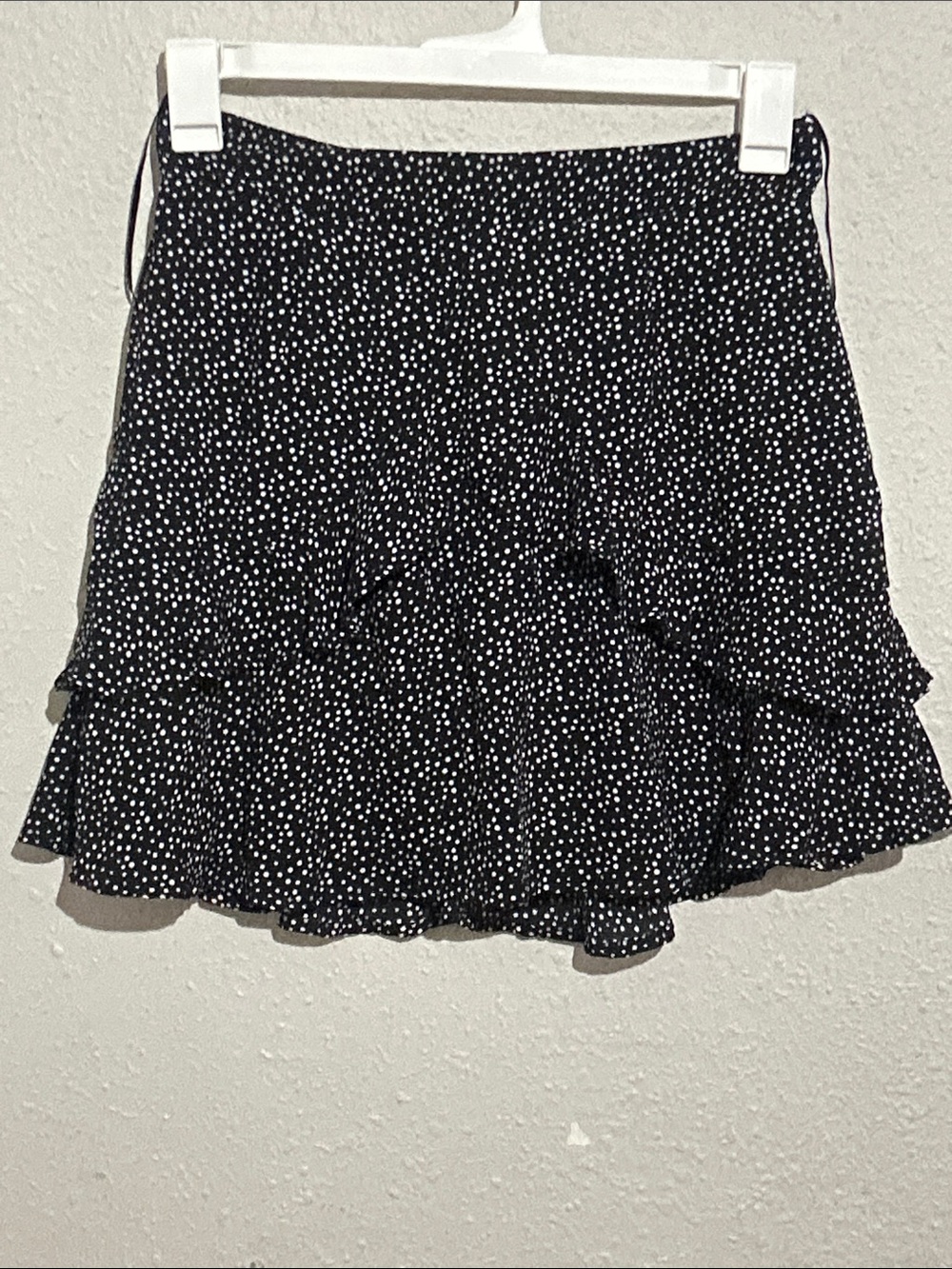 Altar'd State Black and White Polka Dot Ruffled Skater Skirt